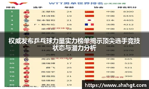 权威发布乒乓球力量实力榜单揭示顶尖选手竞技状态与潜力分析